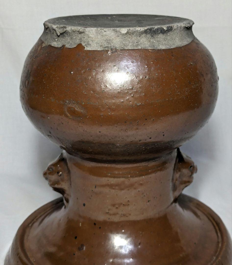 古丹波写or古常滑写 耳付花器 合箱合布 花入 花瓶 フラワーベース 華道具