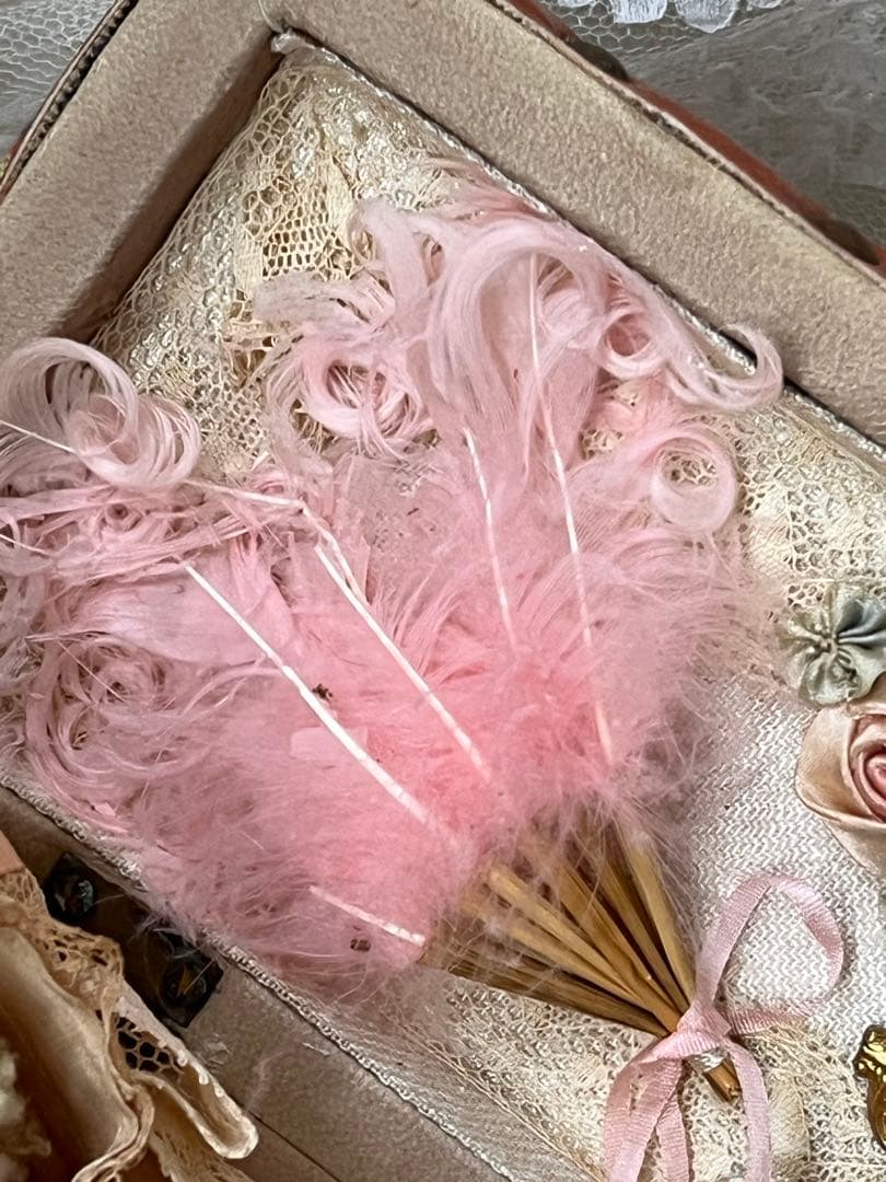 アンティークヴィンテージビスクドールミニョネット ボックスローズ