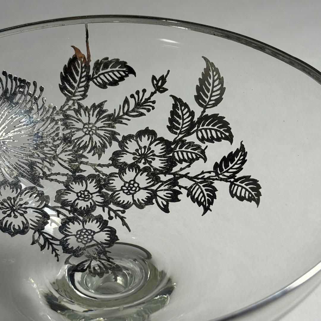 ◇シルバーオーバーレイ シャンパングラス 径14cm 1930〜1940年代