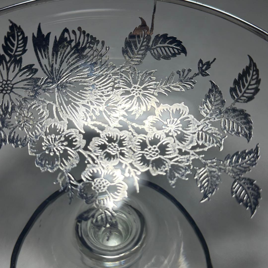 ◇シルバーオーバーレイ シャンパングラス 径14cm 1930〜1940年代