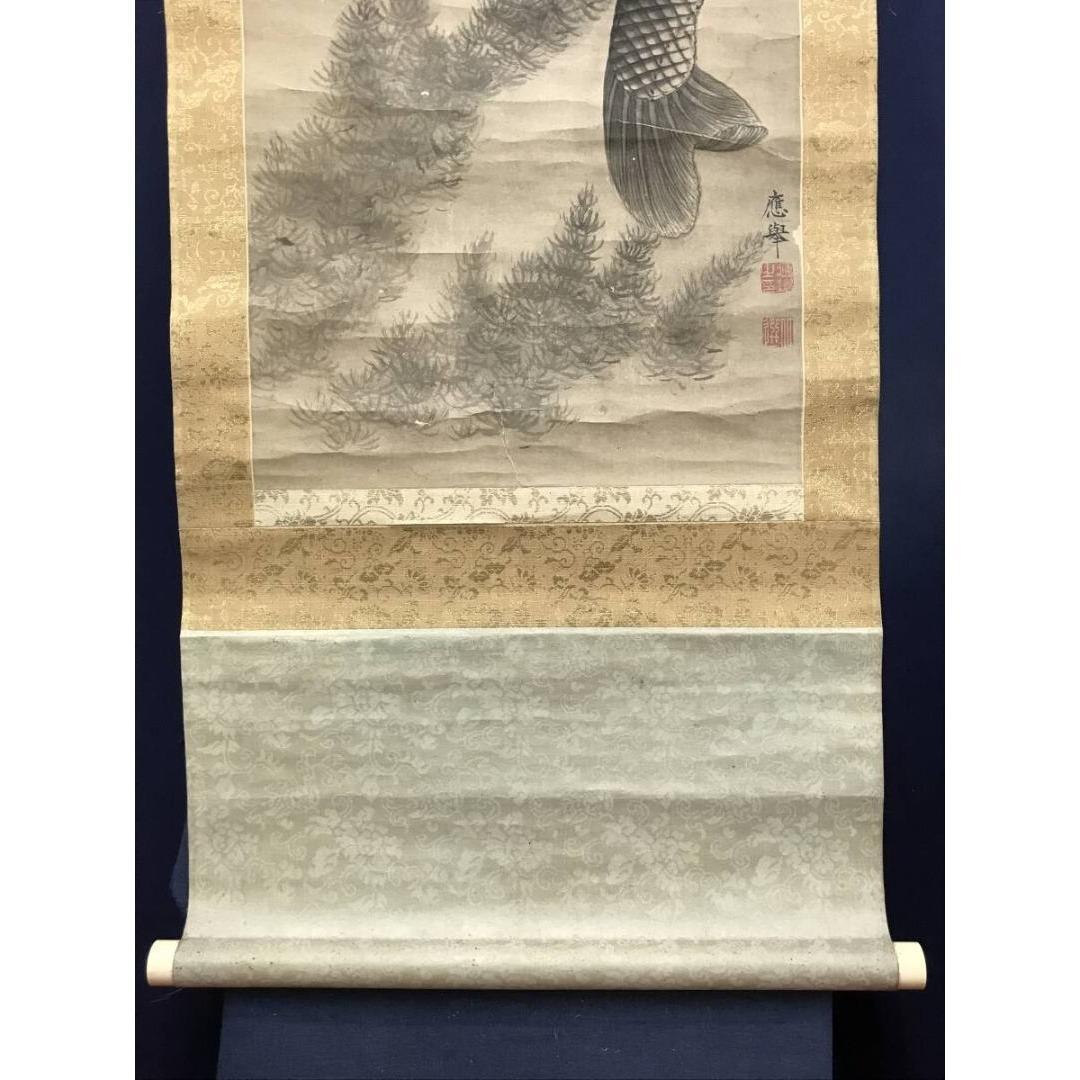 模写/円山応挙/鯉図/游鯉/遊鯉/花鳥図/掛軸☆宝船☆AK-617