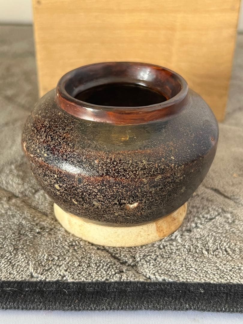 古美術 黒釉小壷 XG-591