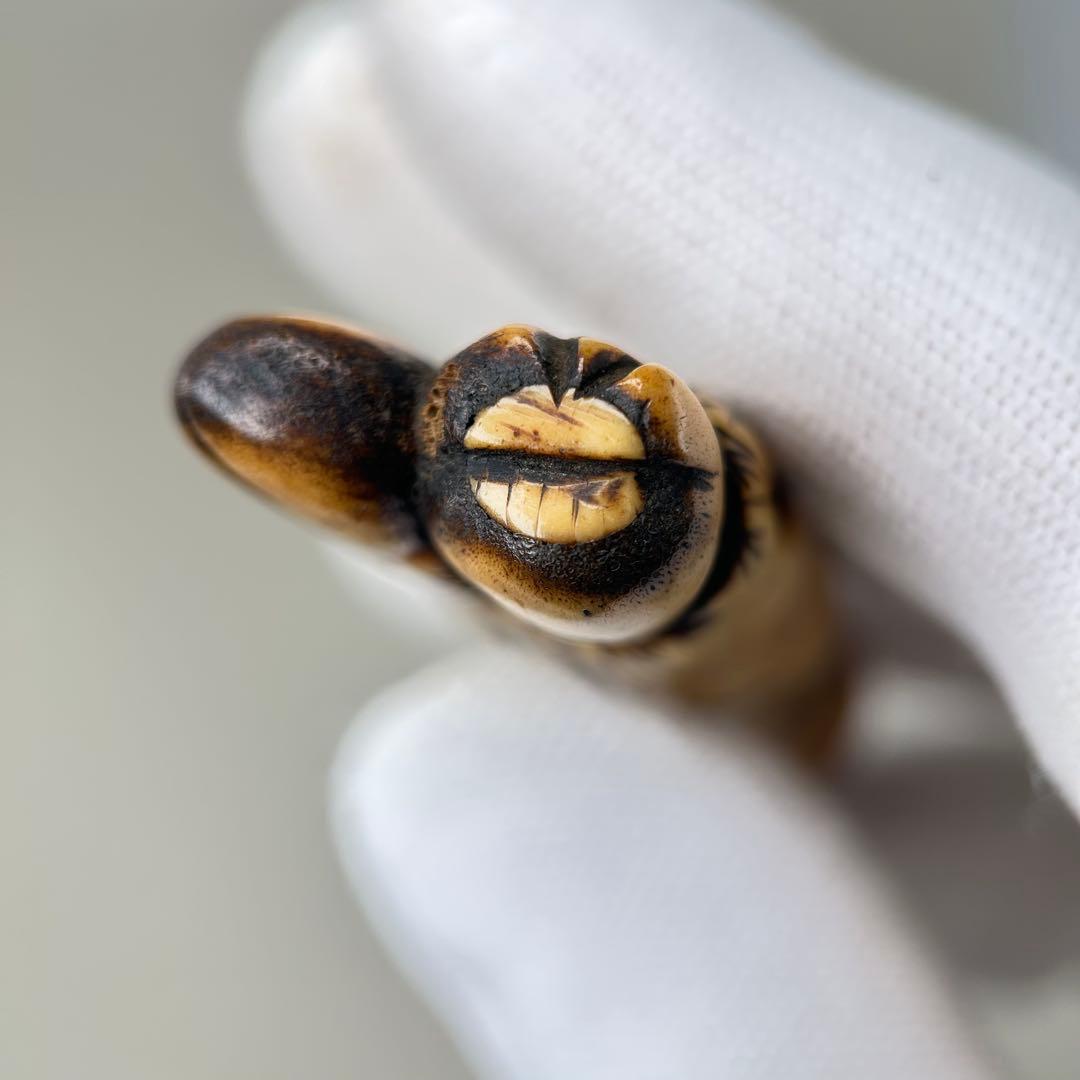 彫刻極上根付天然素材アンティーク骨董飾り物古美術置物細密細工