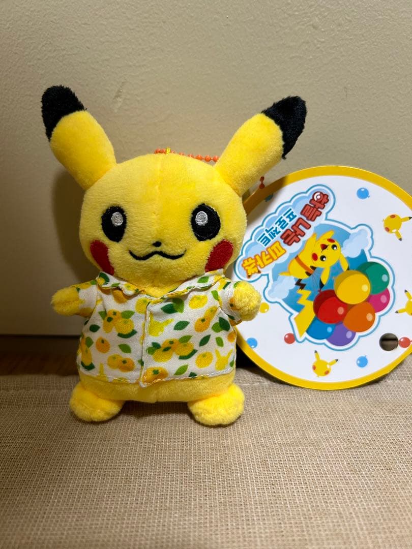 ポケモン big ピカチュウ ぬいぐるみ 韓国済州限定 チェジュ島 みかん