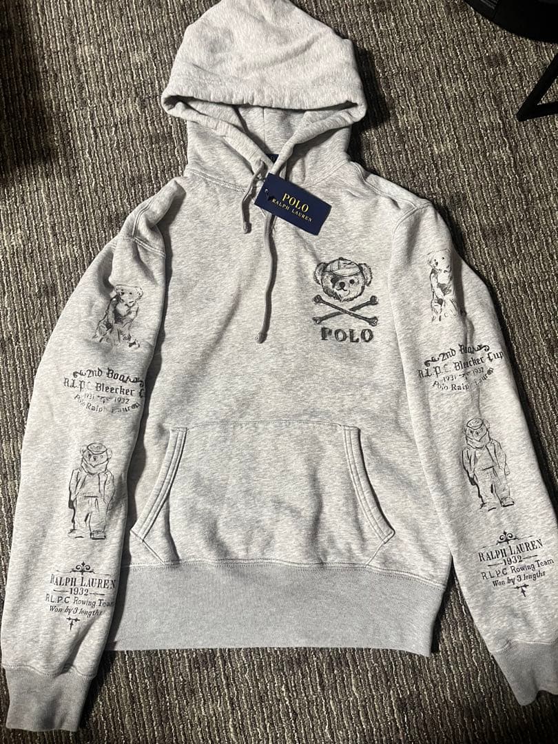 Polo スカルデザイン パーカー USサイズ92 グレー
