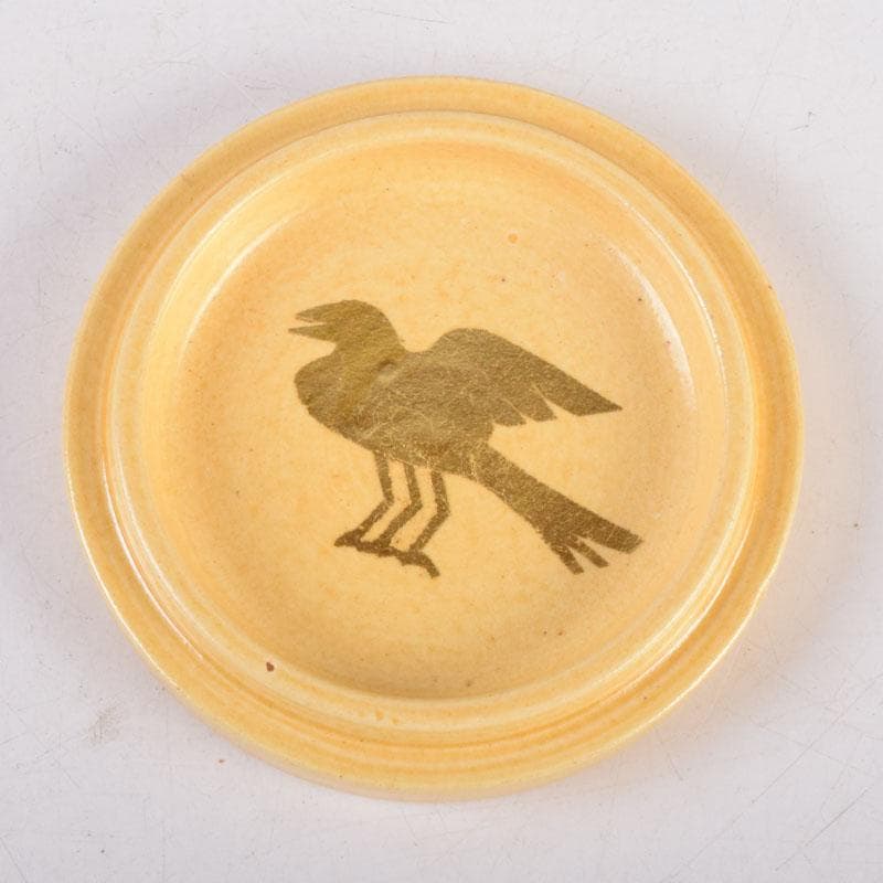 茶道具　日吉窯　加藤丈佳造　北斗七星鳥文　香合　共布共箱　V　8456