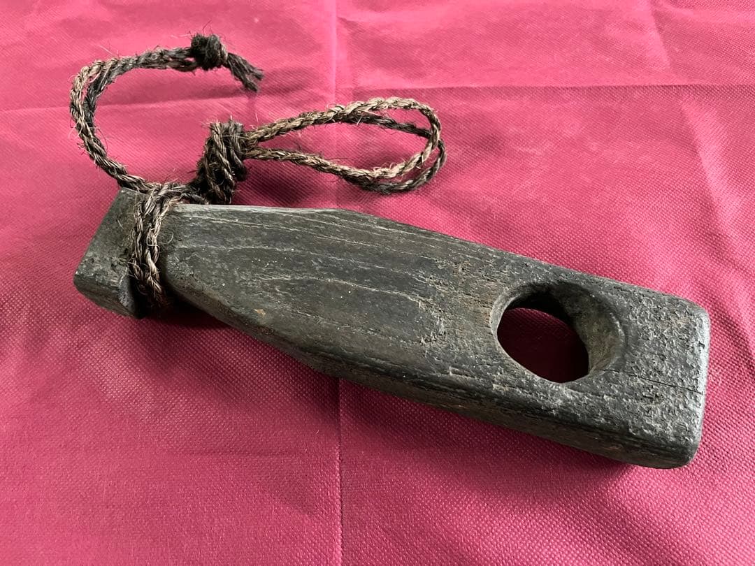 アンティークな囲炉裏の自在鉤 横木 古民具 骨董 木工芸