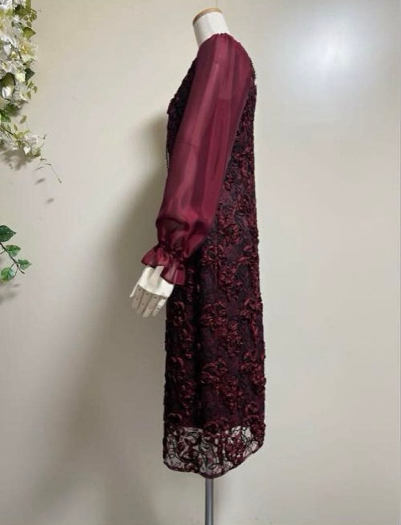 新品東京ソワールMARIKO KOHGA 日本製 高級刺繍レースドレスワンピース