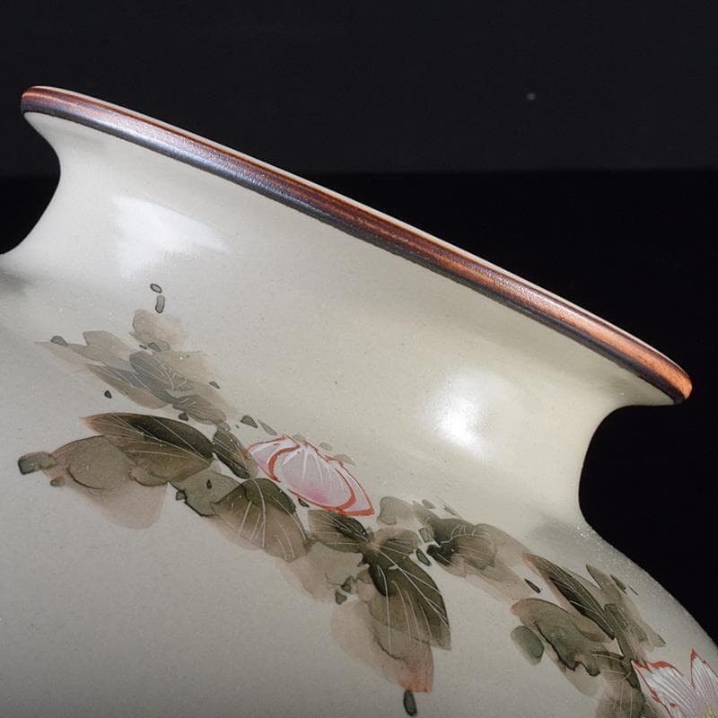 九谷焼 伝統工芸士 中村陶志人作 色絵 花雀文瓶 箱蓋無し C