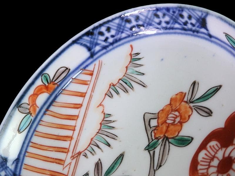 古伊万里 色絵 垣根に椿の図 4寸皿 5枚 F018AS-fbrn - メルカリ