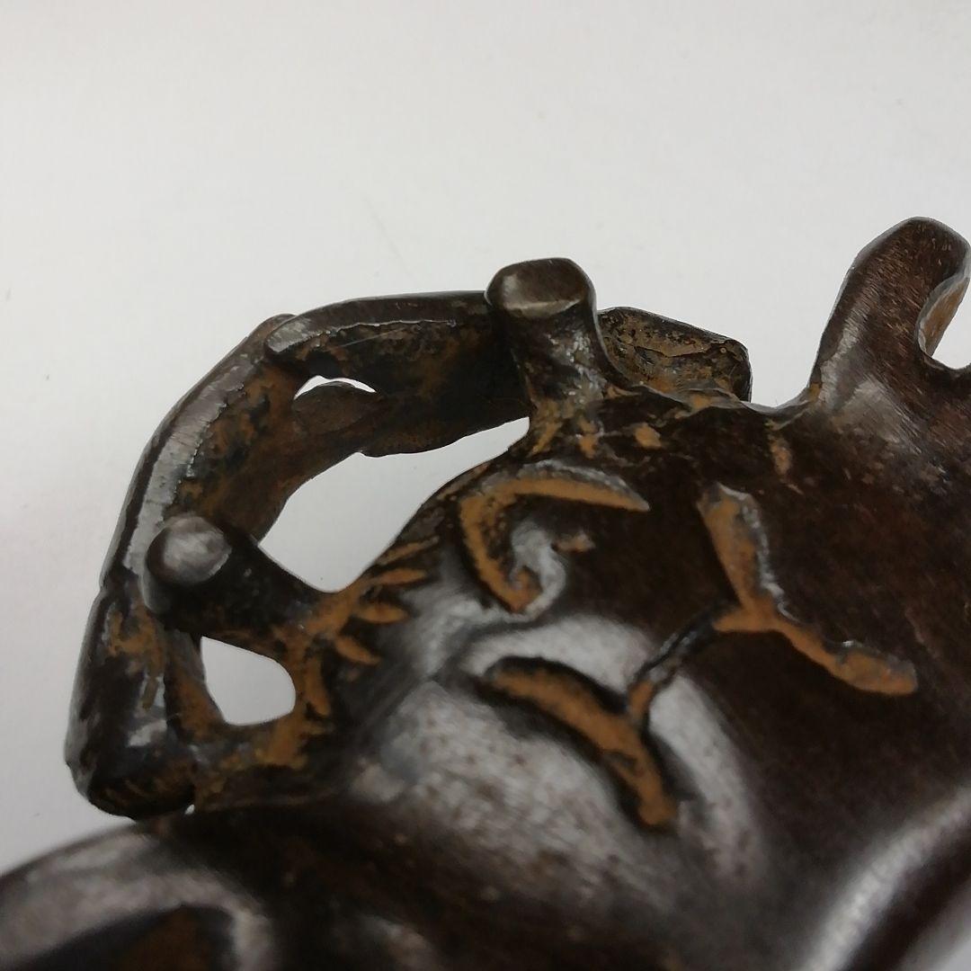 T724 蓋置 『蝋型鋳銅 蓋置』『蟹』『牧田秀雲 作』 共箱 茶道具