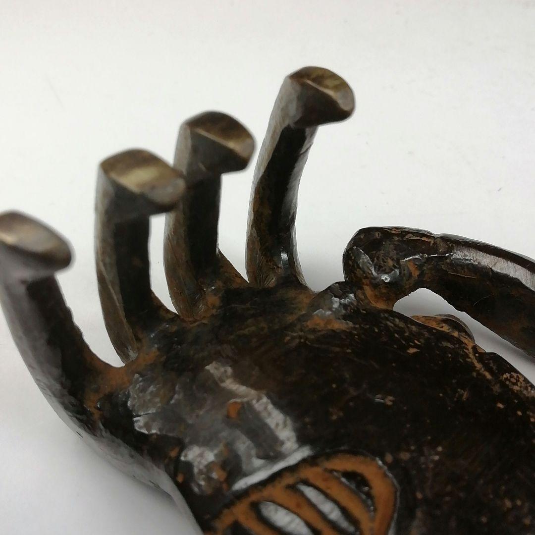 T724 蓋置 『蝋型鋳銅 蓋置』『蟹』『牧田秀雲 作』 共箱 茶道具