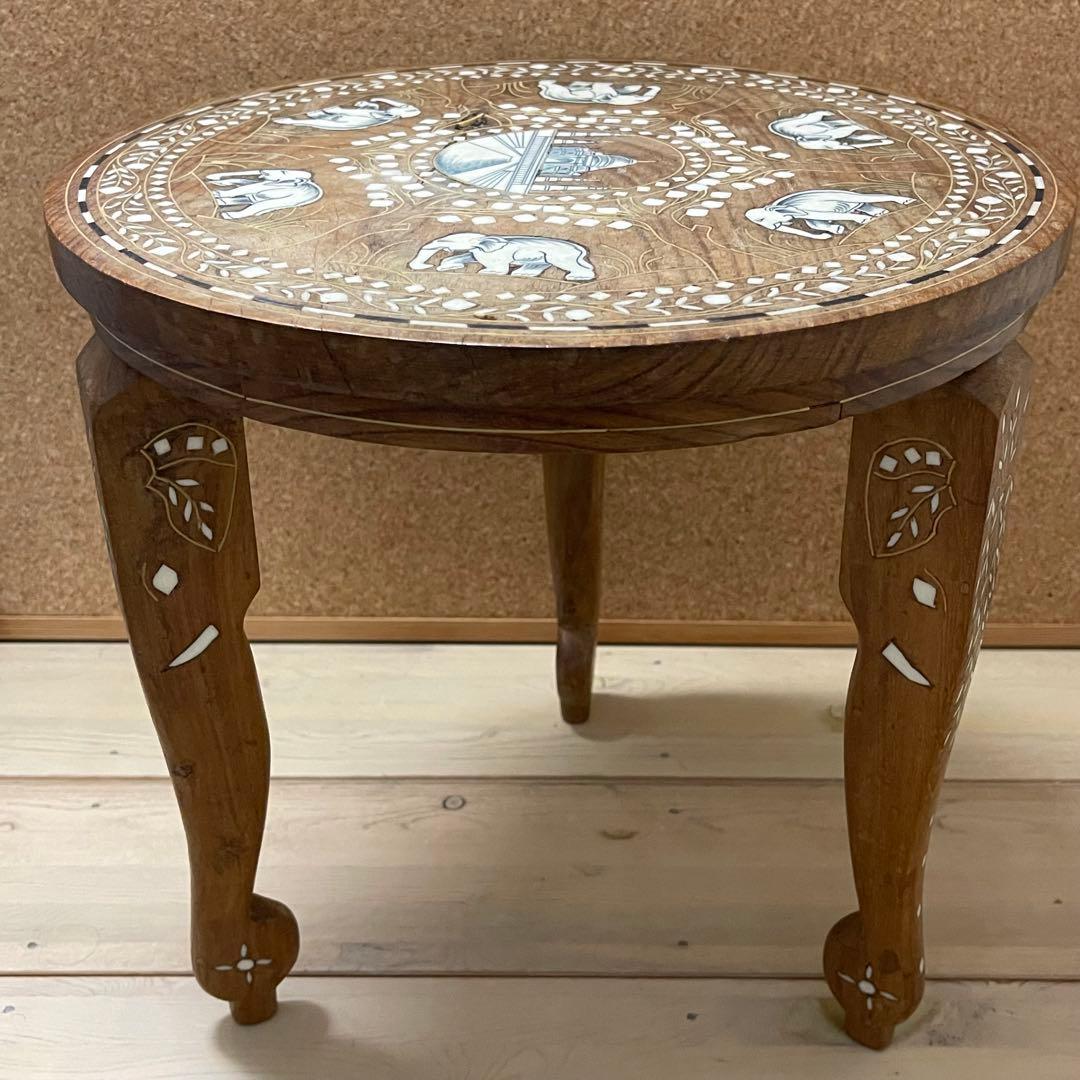 アンティーク 花台 タージマハル 猫足 アジアン