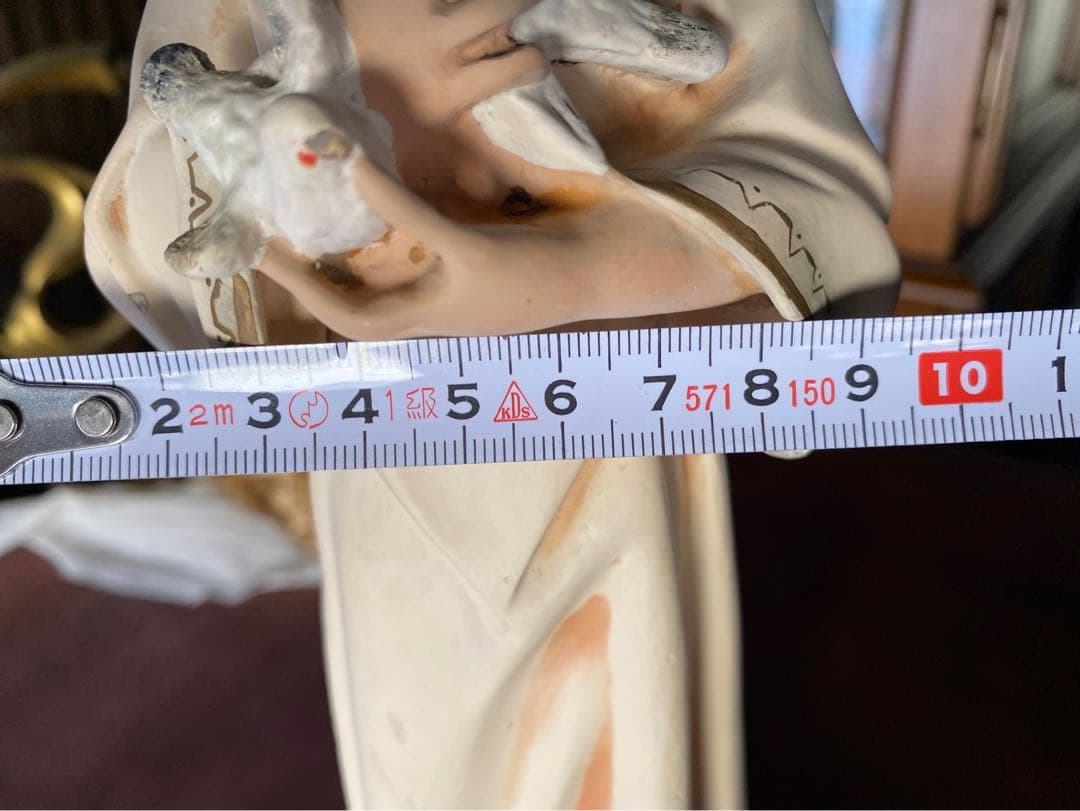 希少 白鳩を抱く幼子イエス少年 キリスト像 置物 インテリア