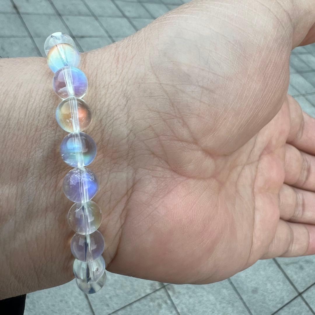 ⭐︎【極上品】天然 マダガスカル ホワイトラブラドライト ブレスレット 8mm