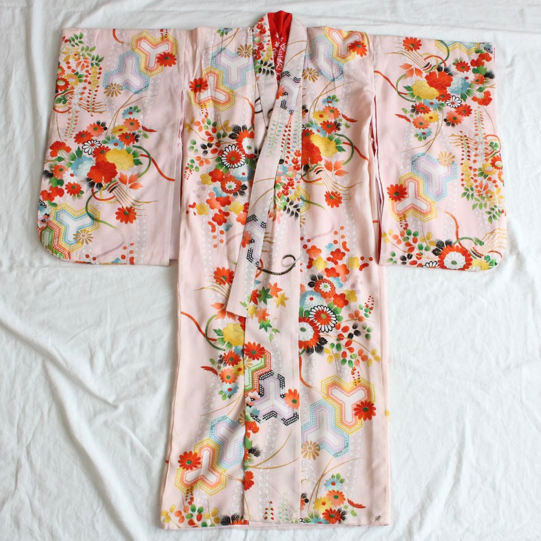 七五三 3歳 女の子 子供 アンティーク 着物 被布 セット