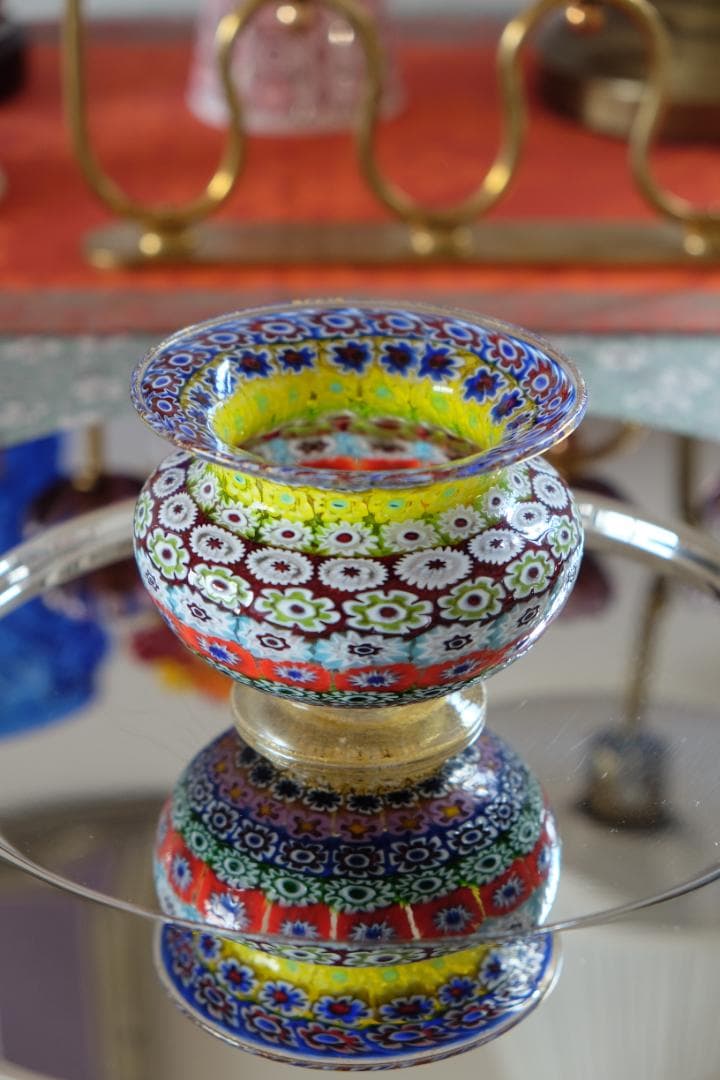 レースガラス 花瓶 ベネチアングラス ムラーノガラス アンティーク