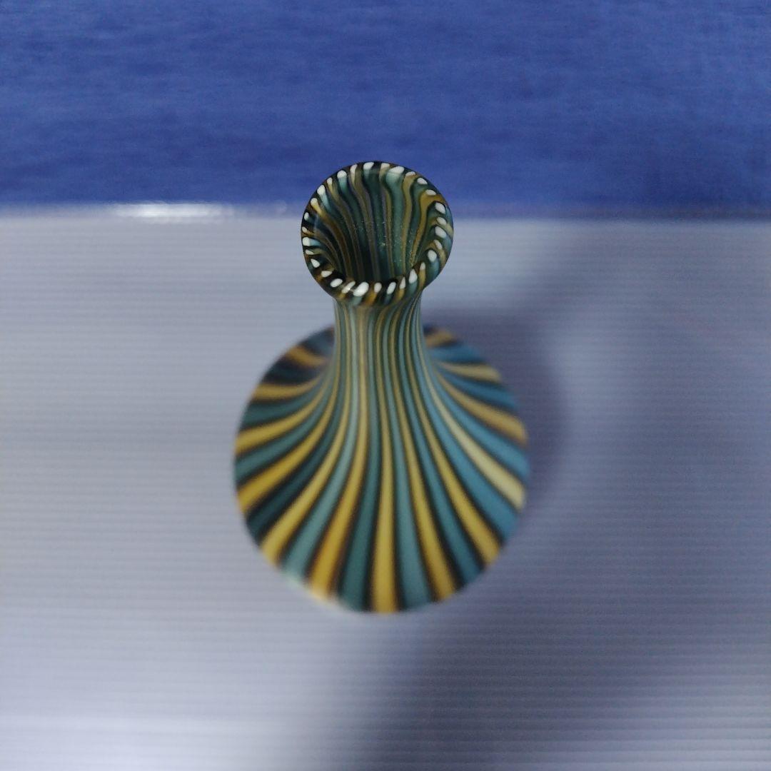 藤田喬平 手吹 ヴェニス 鶴首 花瓶 観賞用 フラワーベース レトロ 藤田