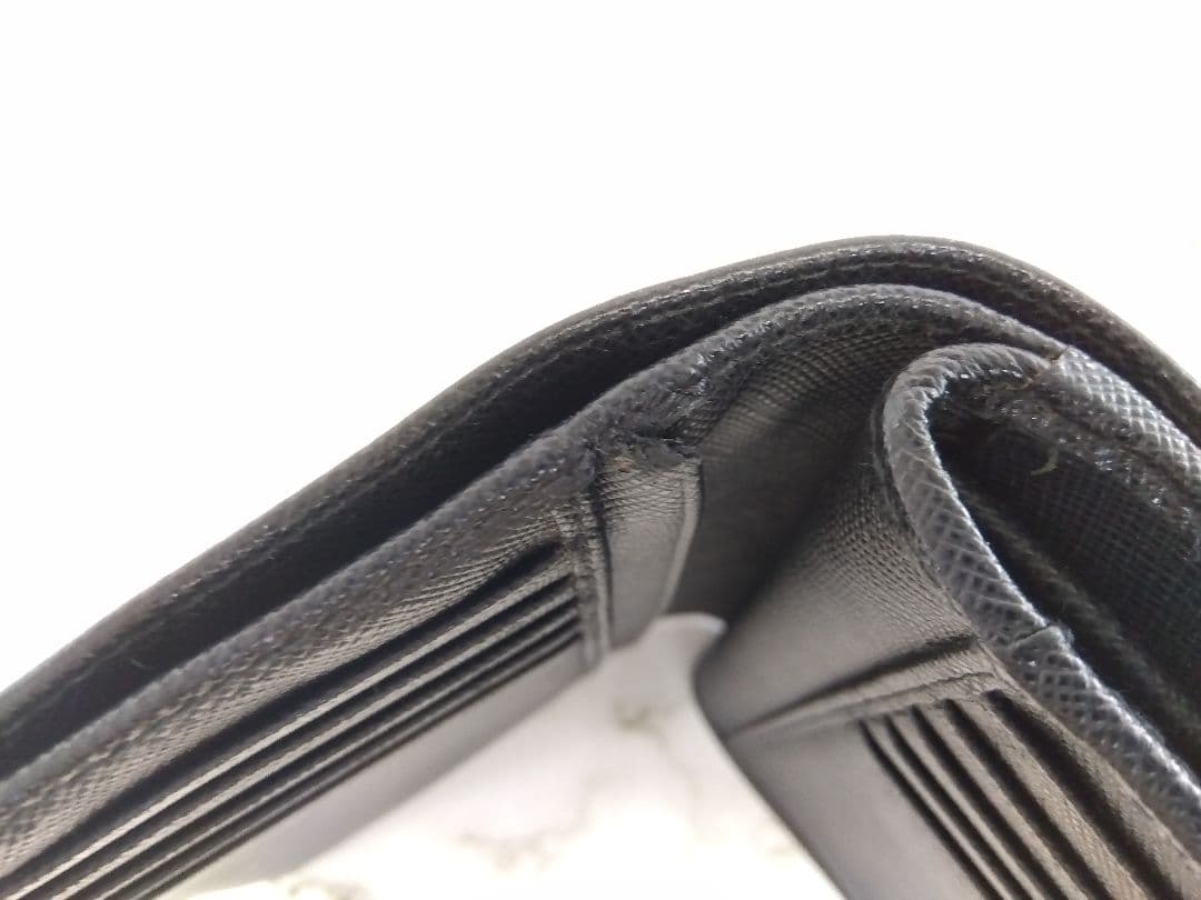 APV18 プラダ サフィアーノメタル L字ファスナー財布 ゴールド金具