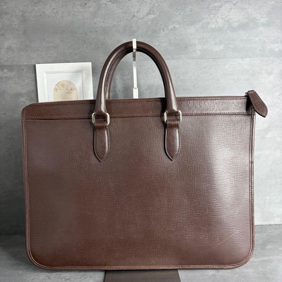 【希少】BURBERRY 本革 ブリーフケース ビジネス ノバチェック A4可