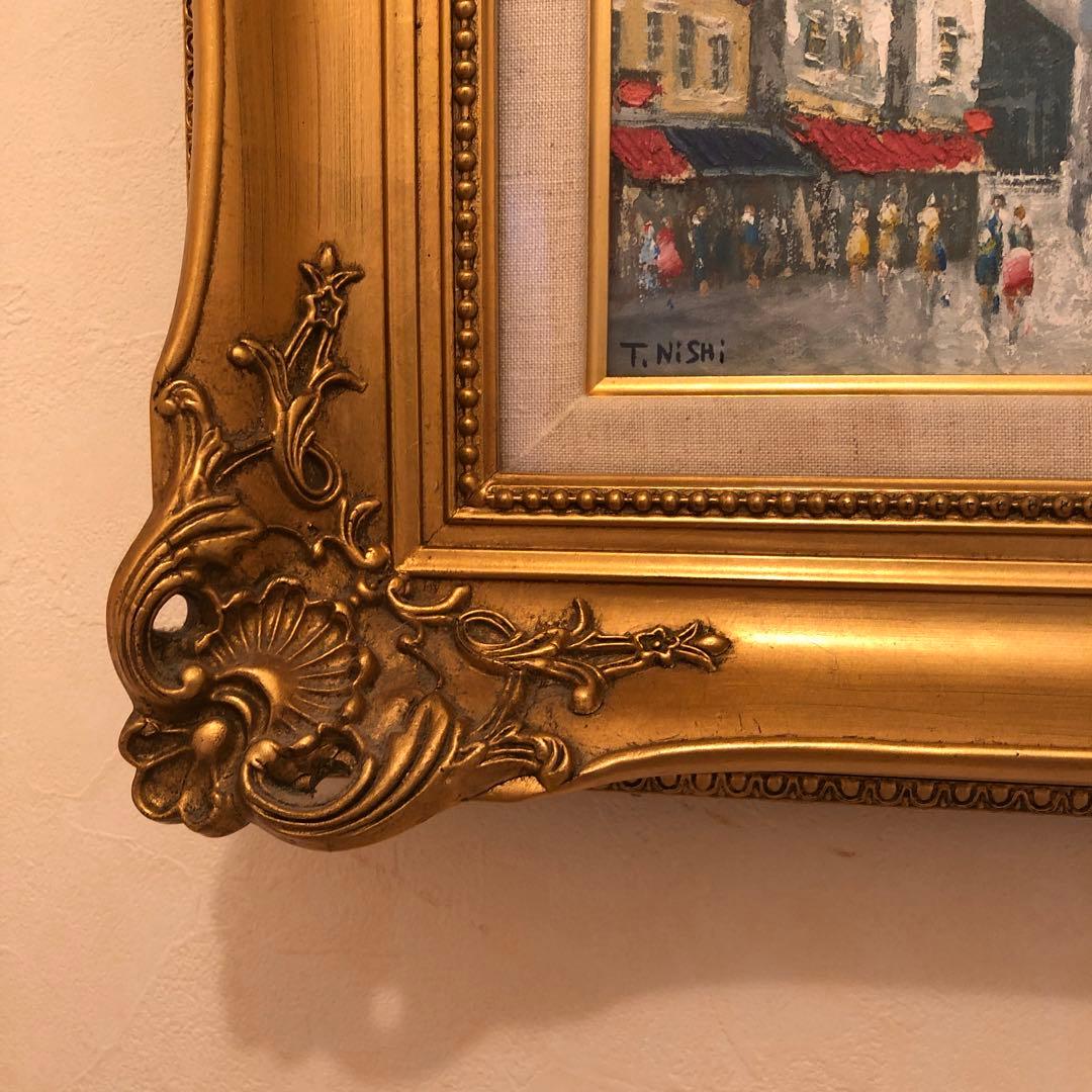 絵画　パリの休日　油絵　原画Ｔnishi