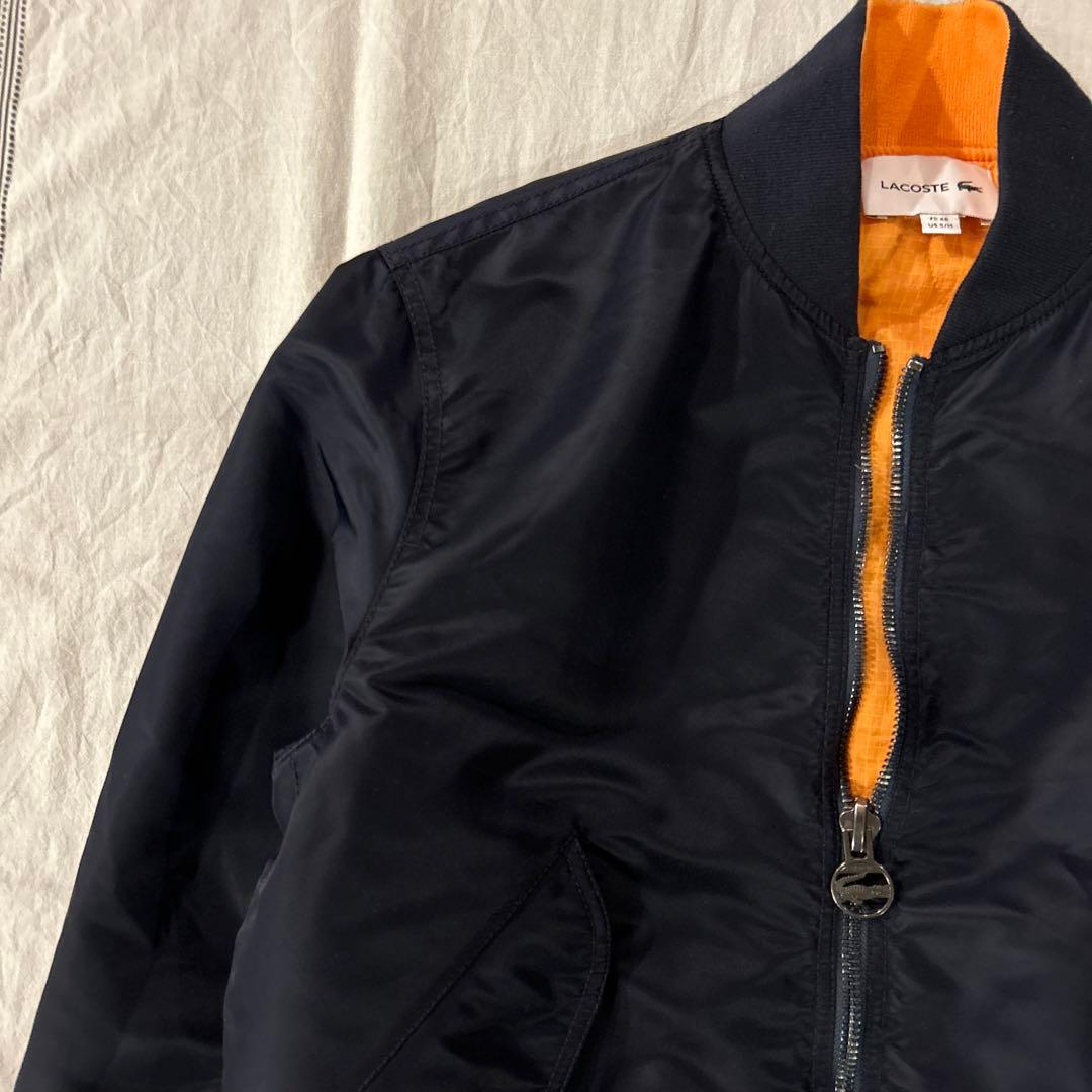 LACOSTE ラコステ MA-1リバーシブルジャケット ネイビー／オレンジ M