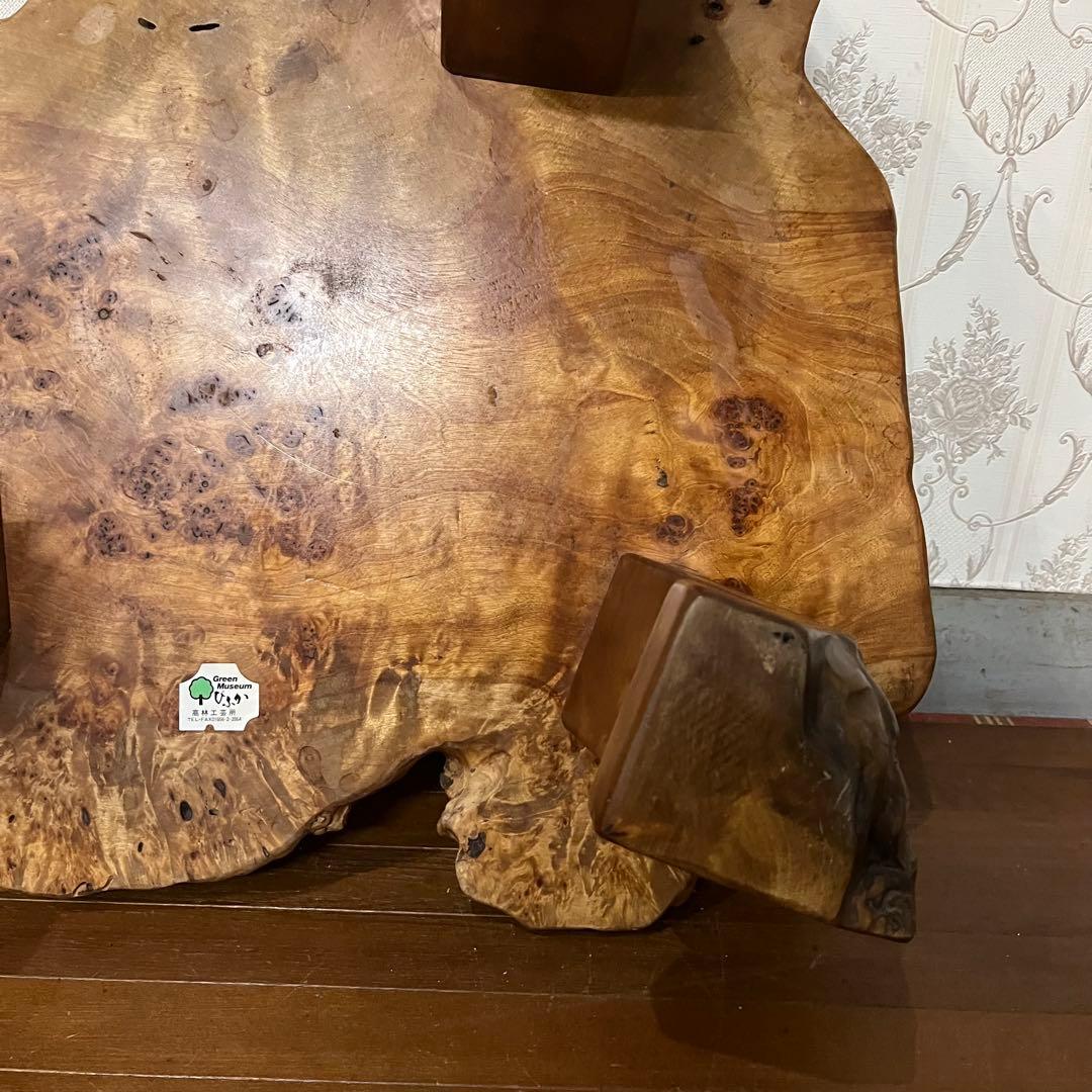 アンティーク】木製 無垢材 切り株 木の根 座卓 飾り台 花台 古道具 古