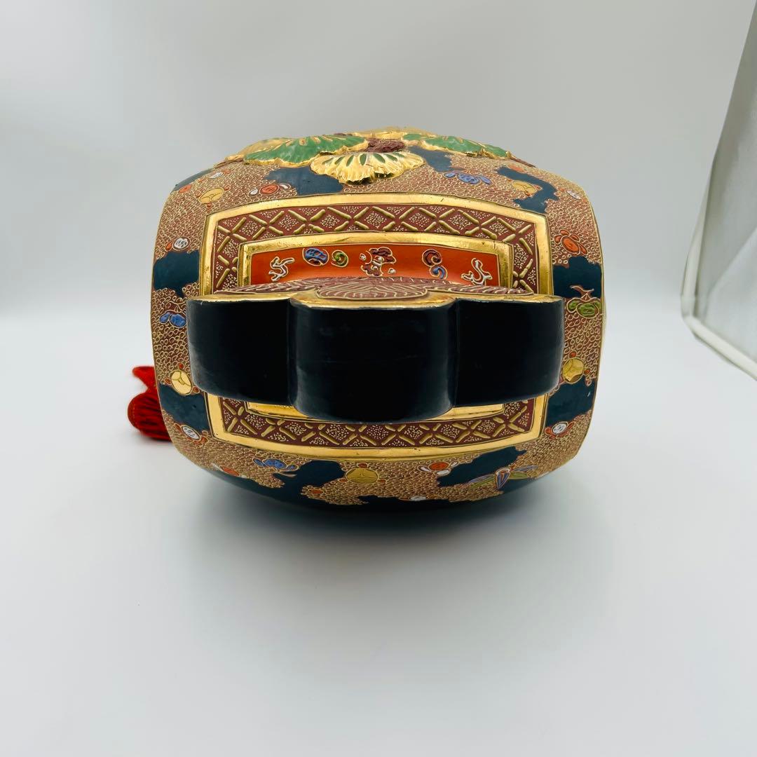 九谷焼 打ち出の小槌 縁起物 色絵 金彩 派手 正月飾り物 開運 金運 招福】