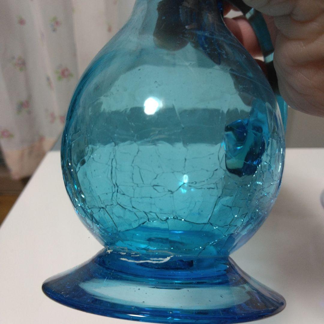 青色ガラス製ピッチャー 2個セット