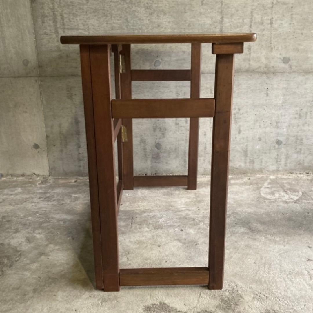 レトロな味のある机 テーブル デスク 作業台 勉強机 折り畳み 角型 木製