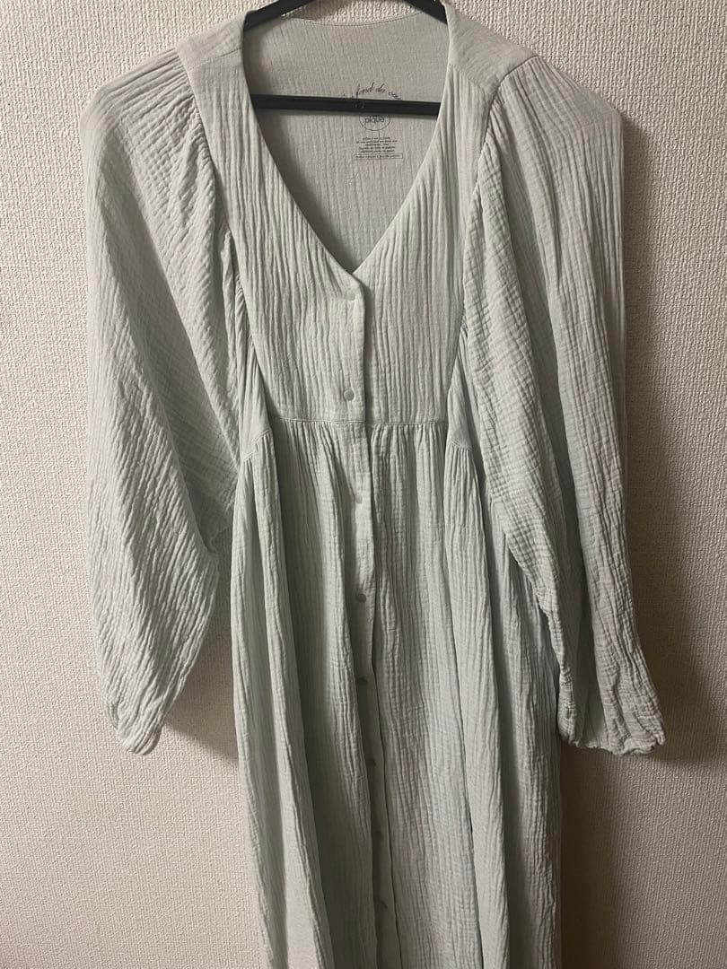 【ジェラートピケ】マタニティガーゼワンピース　ミント