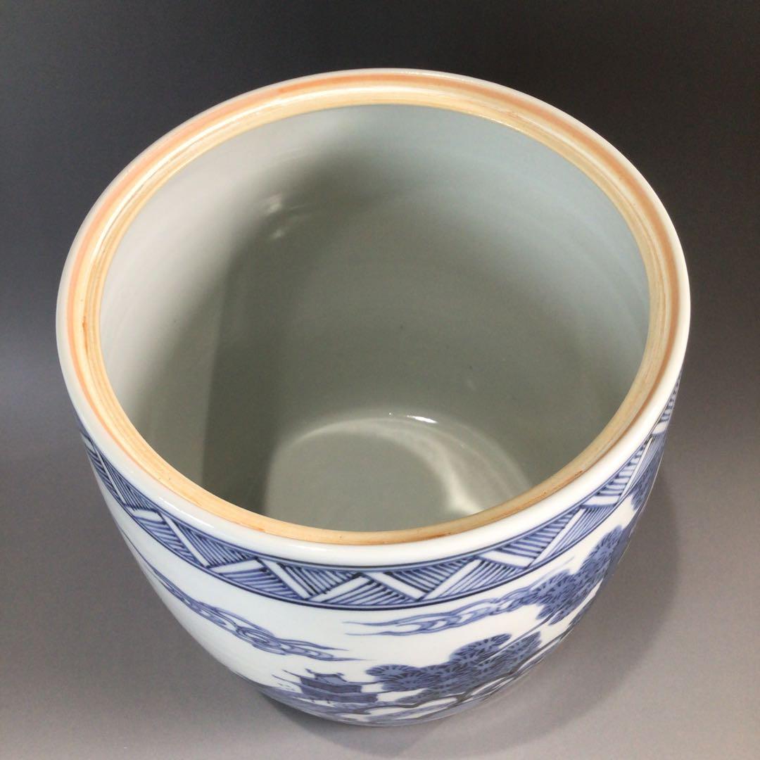 P625 水指 『膳所焼』『淡海ぜぜ 陽炎園造』『染付雲堂文』