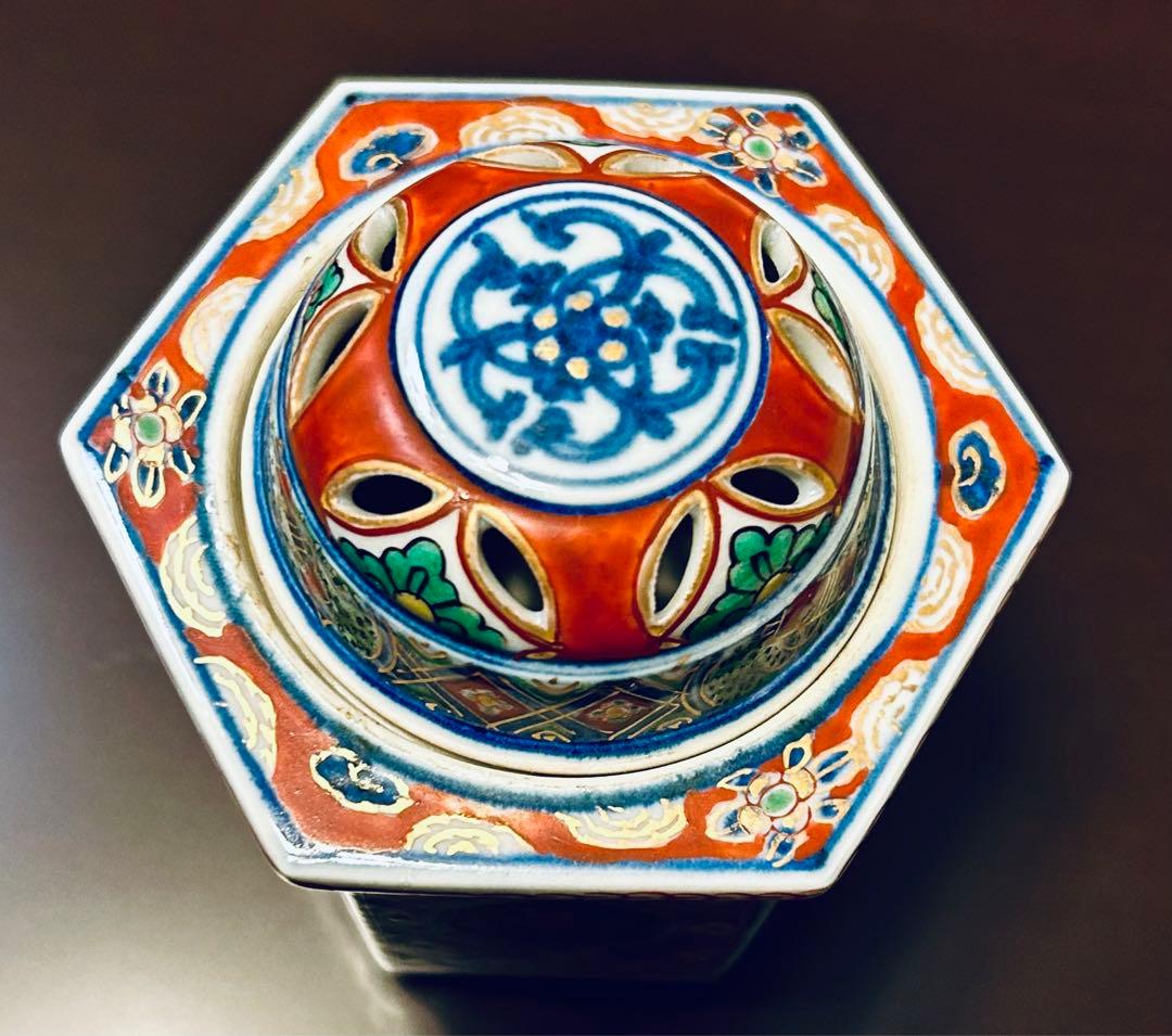 六面香炉 角福 陶器 骨董 美術品