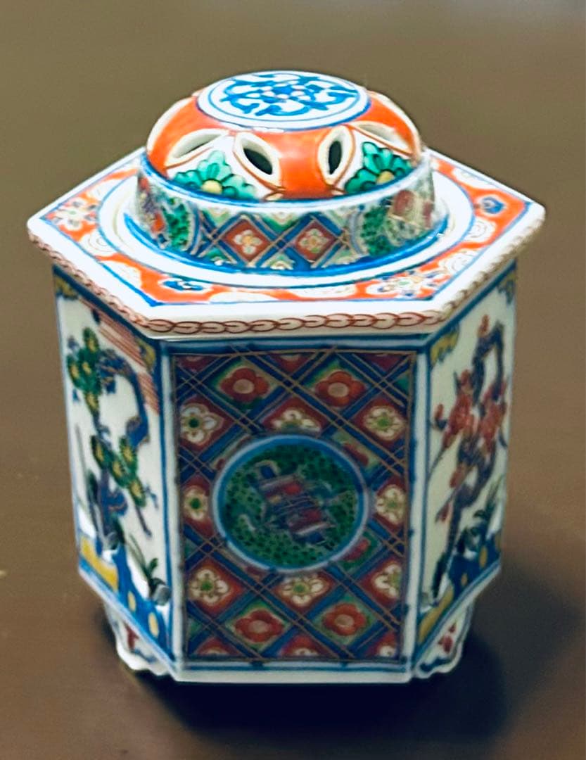 六面香炉　角福　陶器　骨董　美術品 六面香炉 角福 陶器 骨董 美術品 六面香炉角福陶器骨董美術品