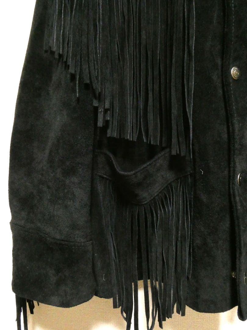 デッドストック！極上美品！ロングフリンジ！ショット395フリンジスエード