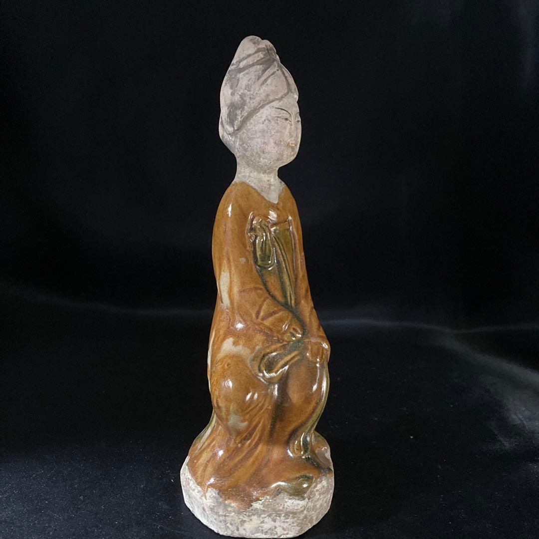 新年赤札セール❗️【ギャラリー三益】三彩美人座俑（唐時代）