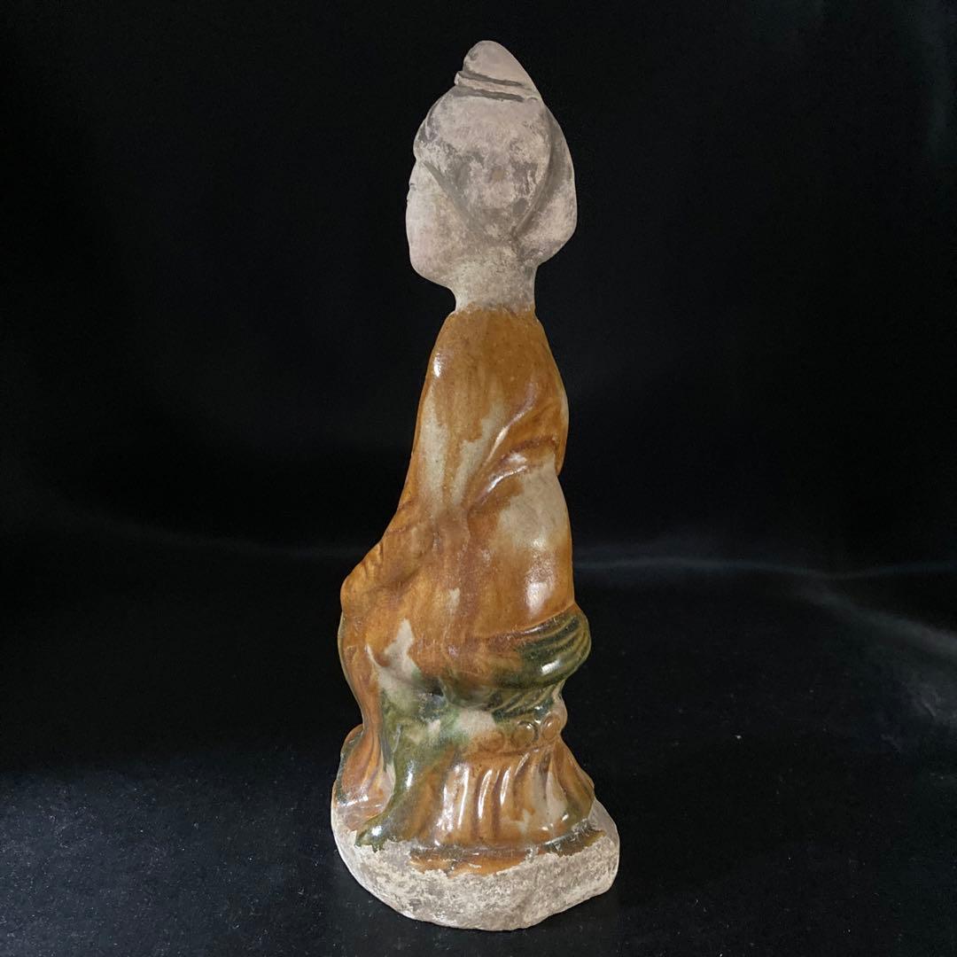 新年赤札セール❗️【ギャラリー三益】三彩美人座俑（唐時代）