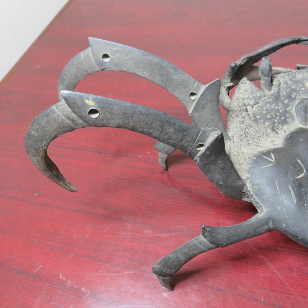 カニ 金物 蓋置 大 茶道具 真鍮 縁起物 置物 茶会