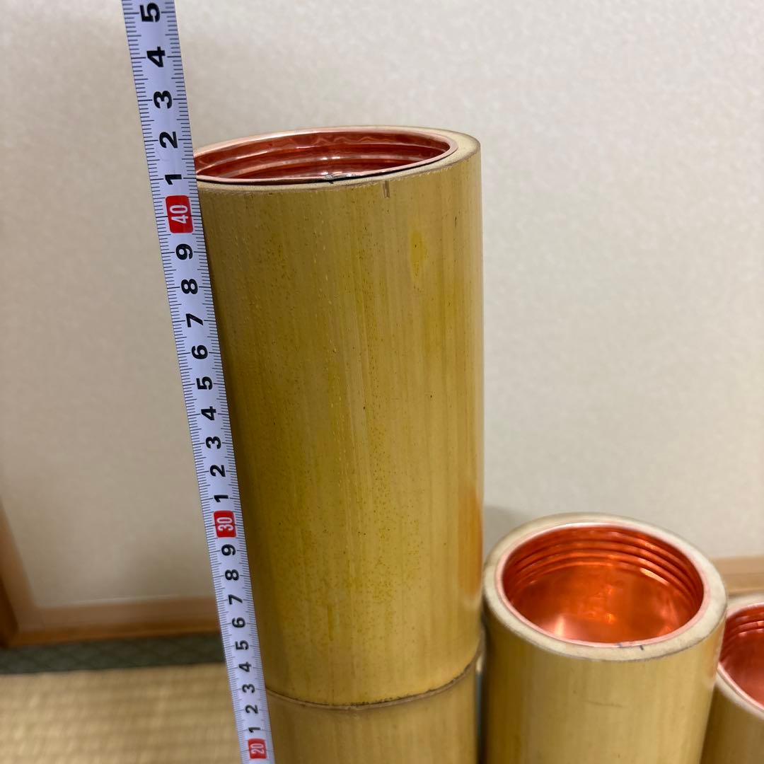 79 短三管筒 3本セット 竹製 華道 生花 格花 花器 水仙 - メルカリ