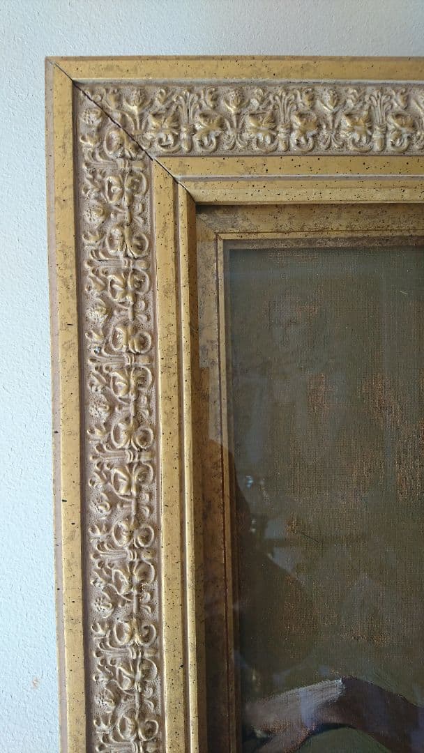 油彩 F8「赤いドレスのバレリーナ」