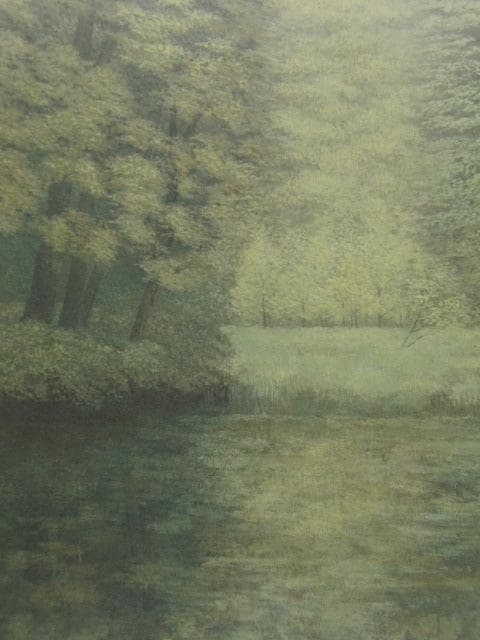 堂本阿岐羅、【緑韻の時間】、希少な額装用画集より、新品額装付