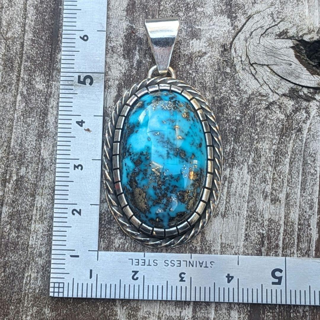 ハンドメイドのターコイズトップ 大粒 インディアン ジュエリー風