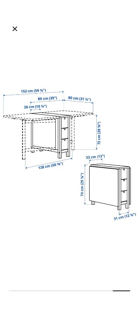 IKEA NORDEN イケア ノールデン ゲートレッグ 折り畳みテーブル 白