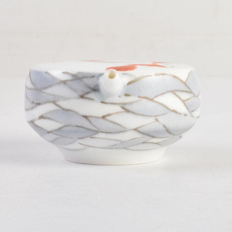 陶芸家 黒部駒子作 染付 金魚 水滴 書道具 共箱 V 8848