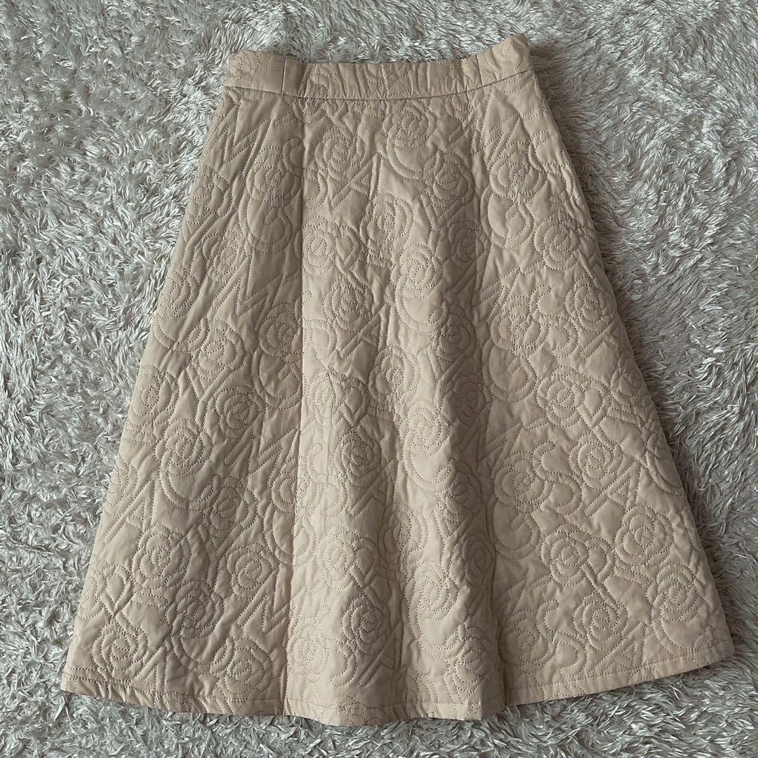 【新品】エムズグレイシー カメリア柄キルティングスカート25年モデル