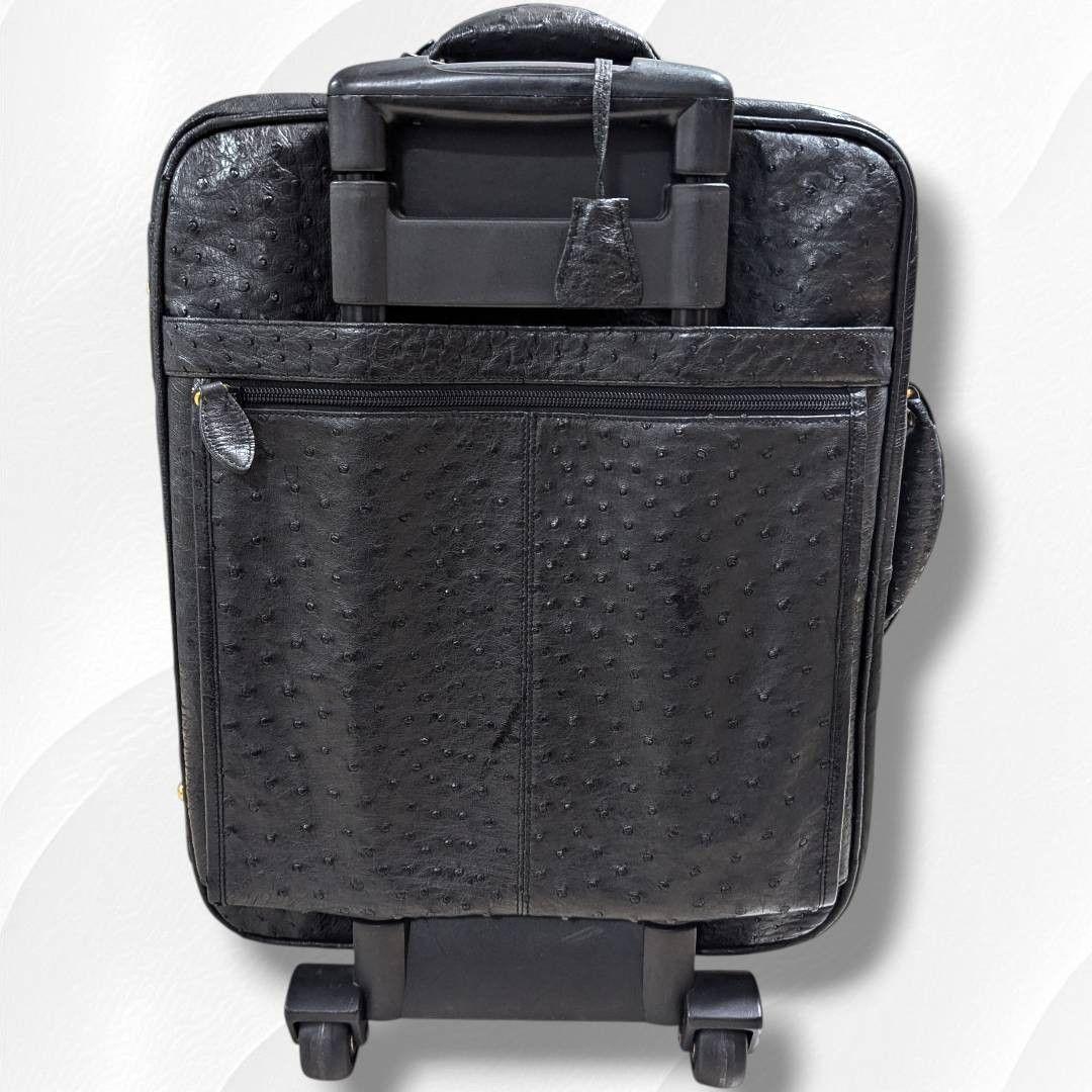 JRA認定・希少】オーストリッチ キャリーケース 高級レザー 黒 ビジネス