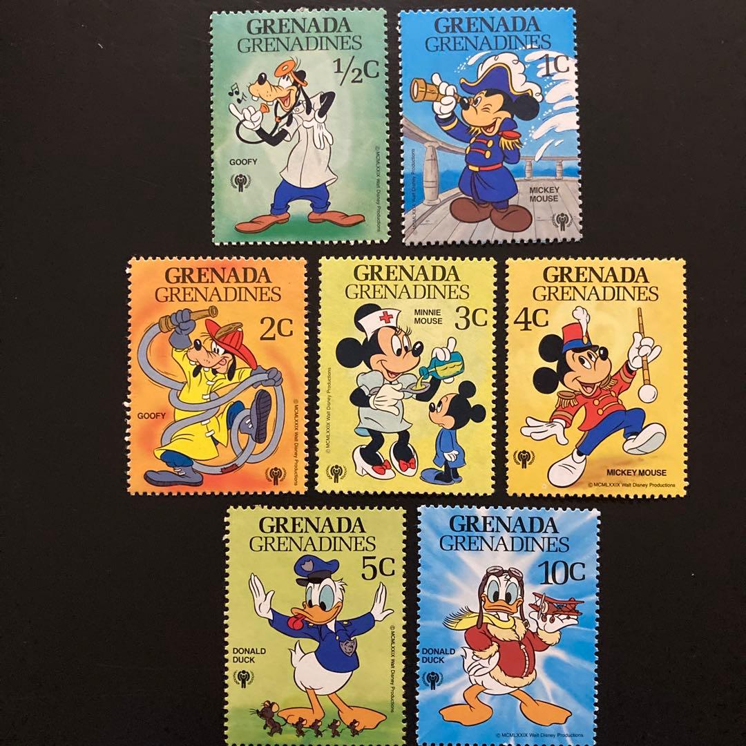 世界のディズニー切手 グレナダグレナディーン 1979 お仕事 未使用7種