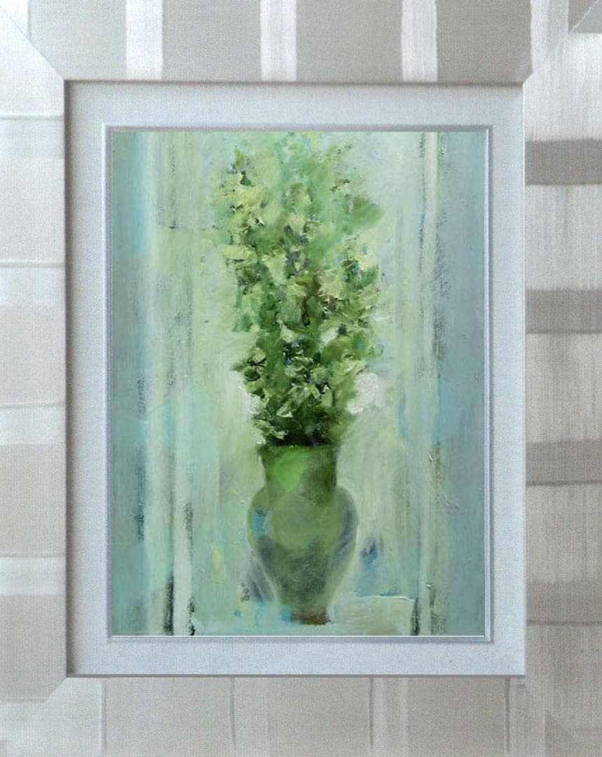 油絵 菅家令子 絵 絵画 インテリア 額付(黒) uF6-111702 花