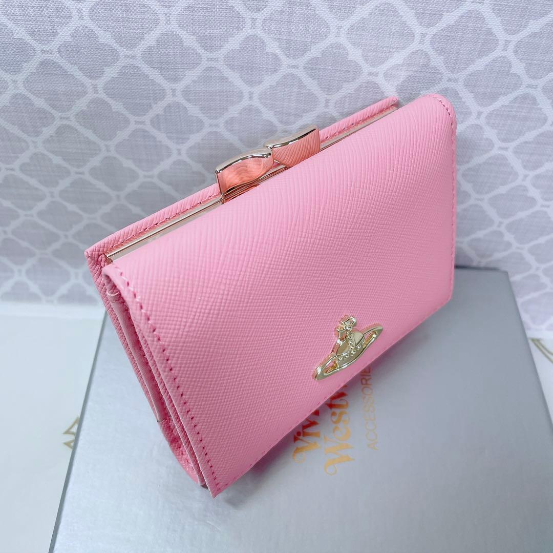 大人気♡ショッパー付】ヴィヴィアン・ウエストウッド 三つ折り財布 ピンク