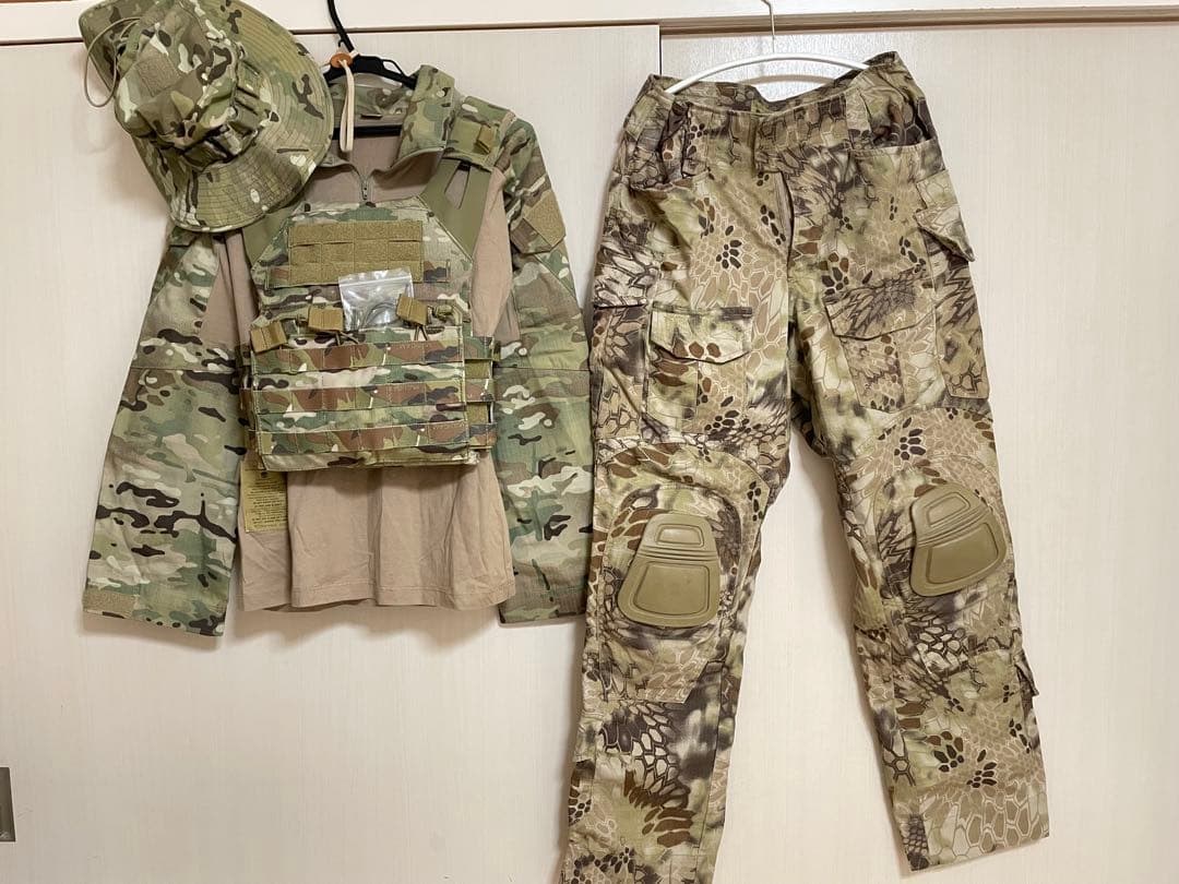 サバゲー 4点セット マルチカム TMC JPC 実物生地 迷彩服上下 ハット 迷彩服 上下セット［マルチカム/マルチカムブラック］BDU サバゲー